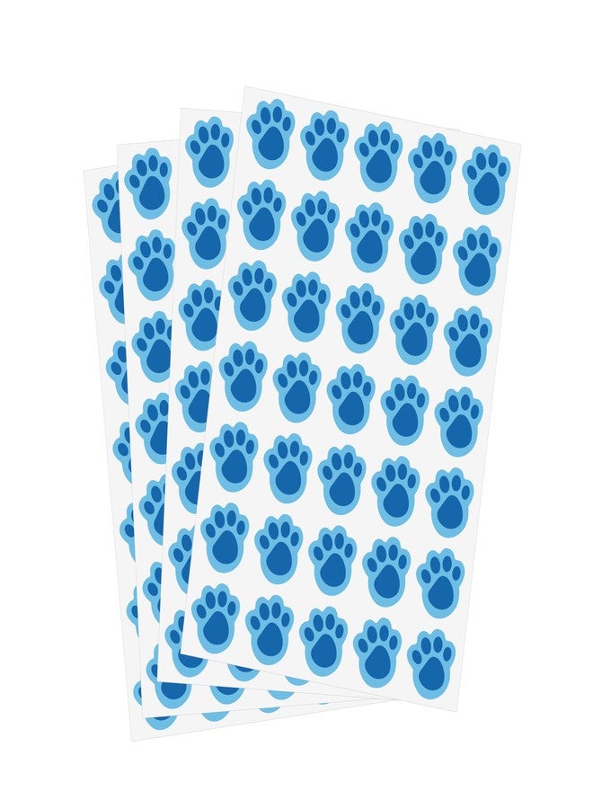 Blue Paw Print Stickers - Pack of 140 Stickers - 1 inch in Size - Perfect for Clues, Birthday Party Favors - Scrapbooks - Calendars - Teachers Class Reward